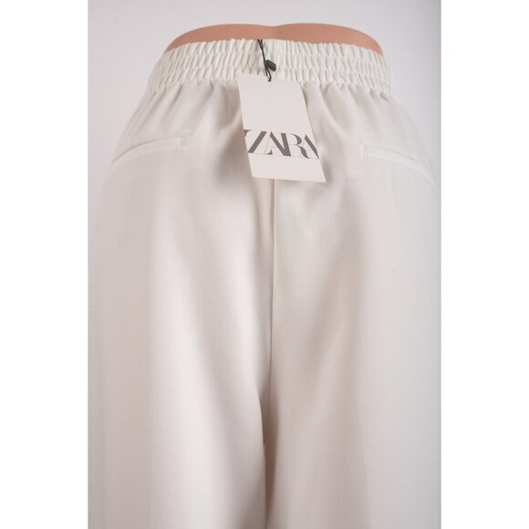 Zara Womans Trousers Pants Size XL White Gold Button Straight Leg  9929/020 NWT - Picture 6 of 8